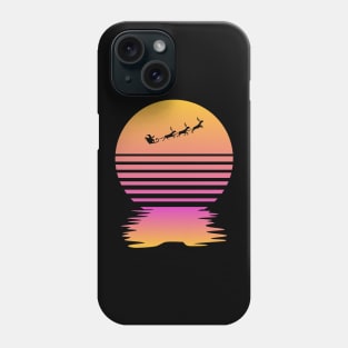 Merry Christmas Santa Sunset 80s Phone Case