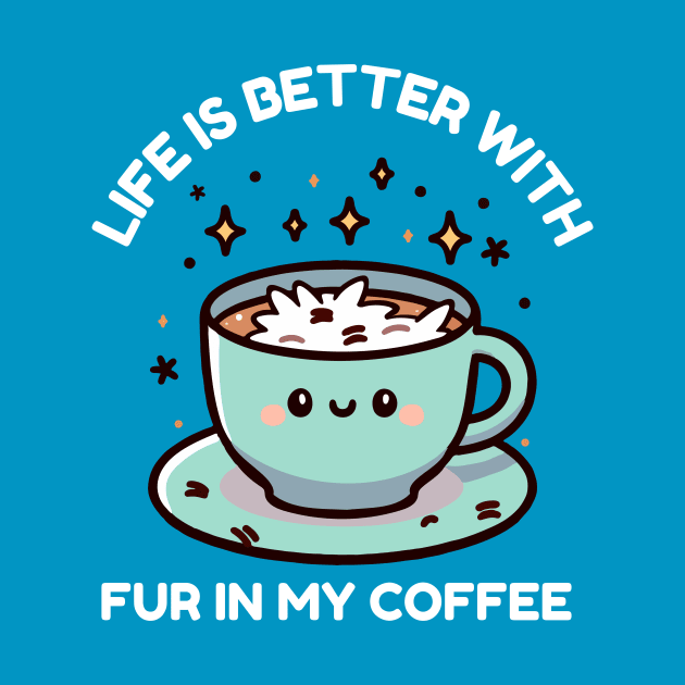 Life Is Better With Fur In My Coffee by TeeTopiaNovelty