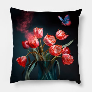 Beautiful flowers in a vase Pillow