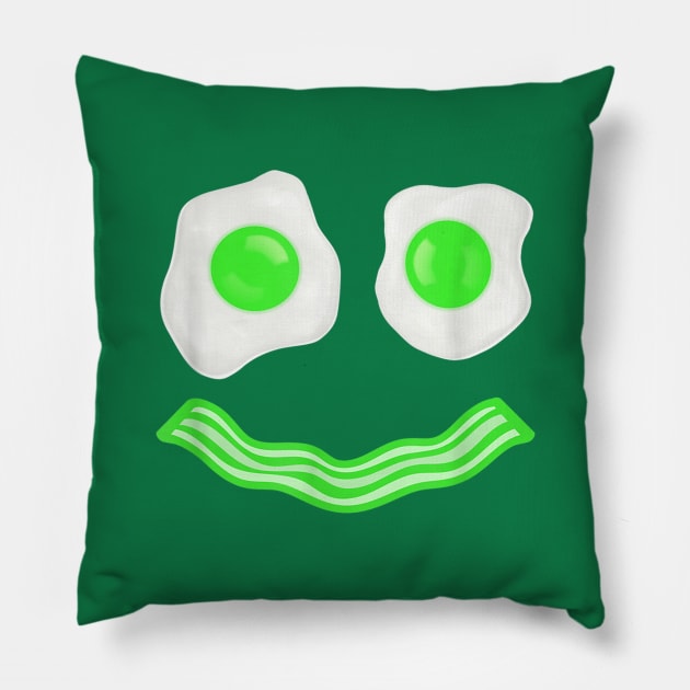 green eggs ham smile face brunch breakfast costume Pillow by HBart