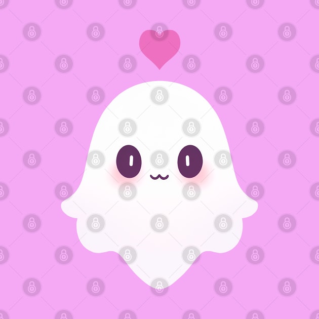 Cute ghost with heart by Chromatic Currents