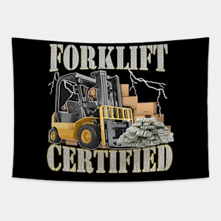 Funny Forklift Certified, Oddly Specific Meme, Heavy Equipment, Funny Meme Tapestry