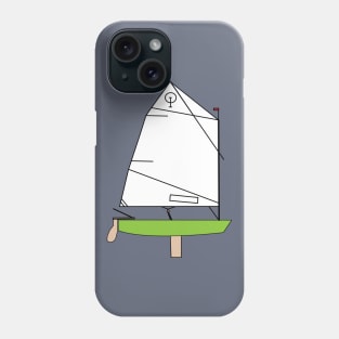 Optimist Sailing Dingy - Green Phone Case