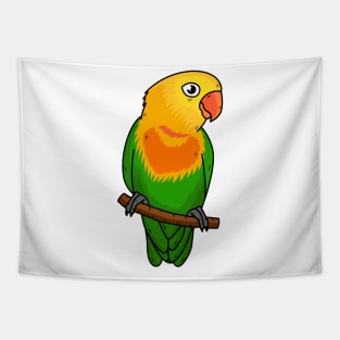 Cute lovebird cartoon parrot Tapestry