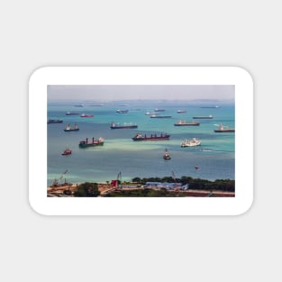 Vessels Anchoring in Front of Singapore City Magnet