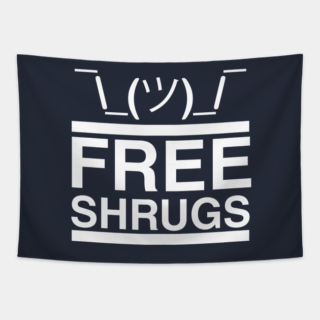 Free Shrugs (navy) Tapestry by fishbiscuit