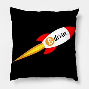 Bitcoin Rocket - Funny Cryptocurrency Investor Crypto Trader Pillow