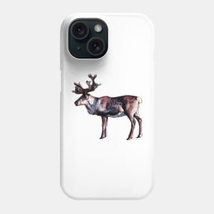 Reindeer - Watercolor and Ink Illustration Phone Case