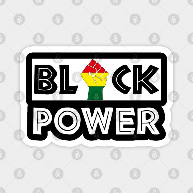 Black Power Fist Magnet by AllWellia