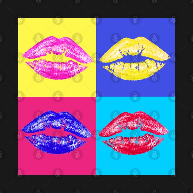 LIPS ON COLOURED SQUARES by LASTARR