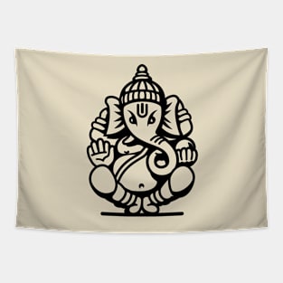 Ganesh Ganesa Ganapati Elephant 4 (black) Tapestry