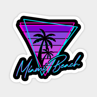 Retro Miami Beach Vintage 80s Beach Gift Magnet