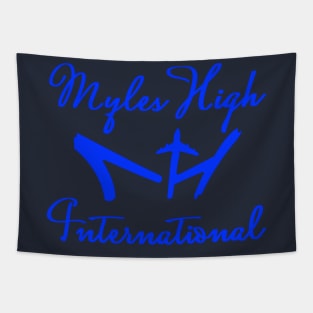 Myles High International Blue Script Tapestry