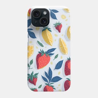 lemon and strawberry pattern Phone Case