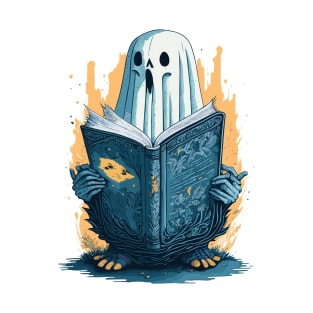 Ghost Reading Book T-Shirt