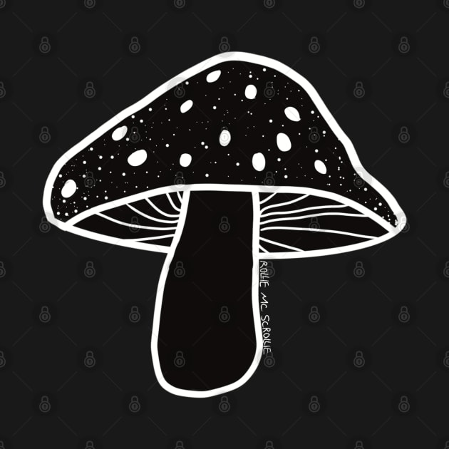 Black And White Mushroom by ROLLIE MC SCROLLIE