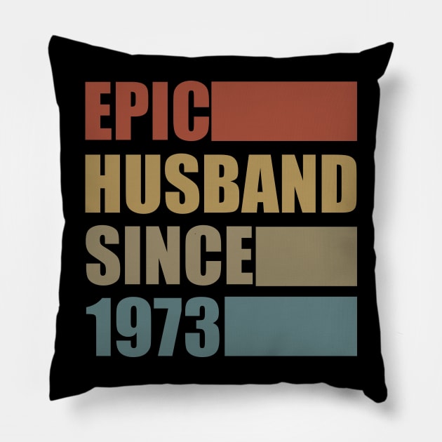 Vintage Epic Husband Since 1973 Pillow by Bunzaji