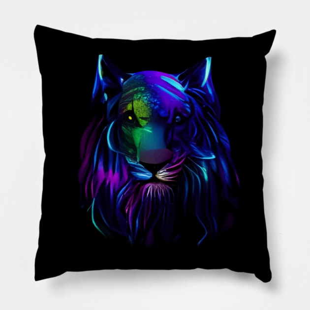Neon King Pillow by Lolebomb