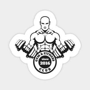 Gym and Fitness emblem with training man Magnet