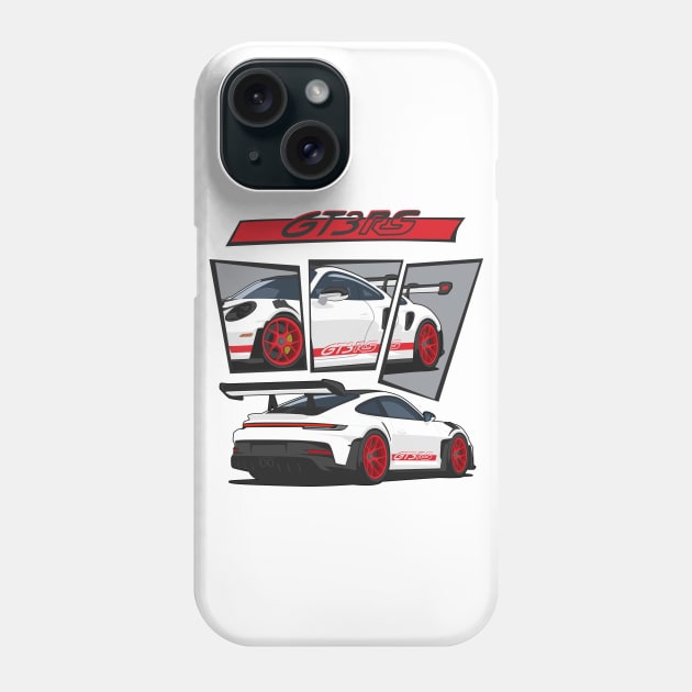 car 911 gt3 rs racing edition detail white red Phone Case by creative.z