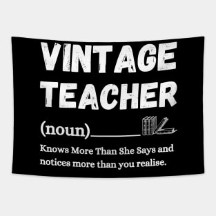 Vintage Teacher Knows More Than She Says Tapestry