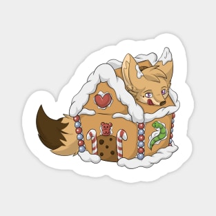 Gingerbread House - Fennec Fox Magnet