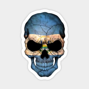 El Salvador Flag Skull Magnet