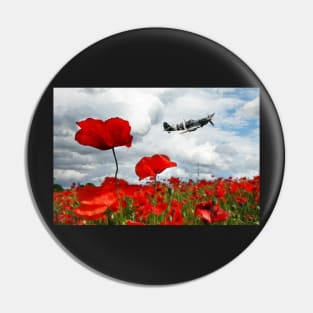 Spitfire Over The Poppy Pin