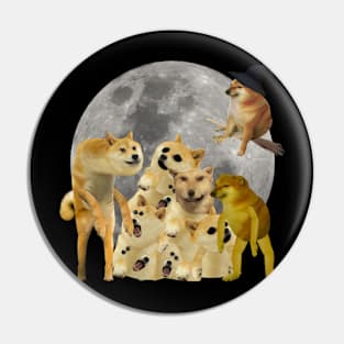 Halloween Creepy Doges Pin