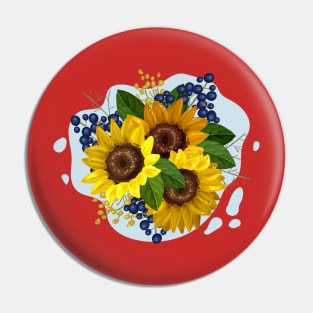 Sunflower Bouquet Pin