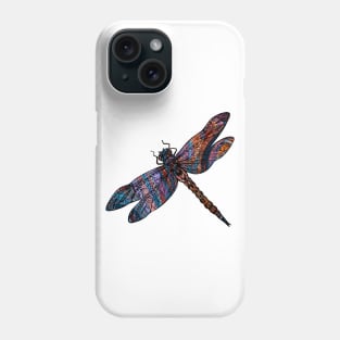Ornate Dragon Fly Colorful Insect Illustration Phone Case