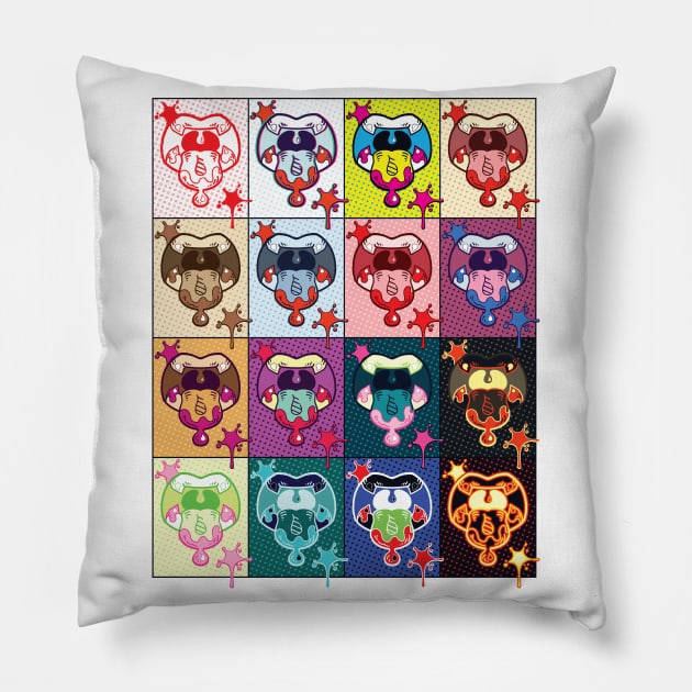 Pop Art Fangs Pillow by JollyHedgehog