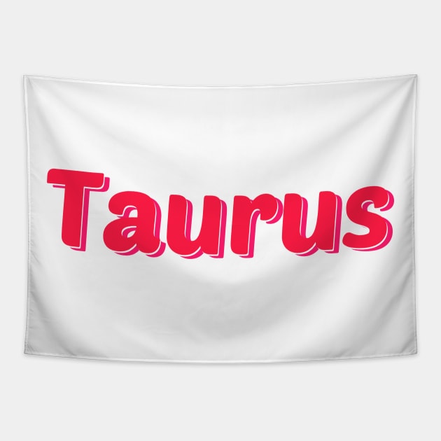 Pink Taurus Word Art Tapestry by TheDaintyTaurus