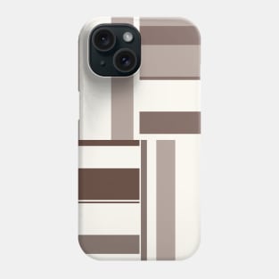 Geometric Color Block Rectangles - Brown and Beige Phone Case