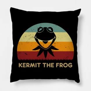 Retro Sunset - Kermit The Frog Pillow