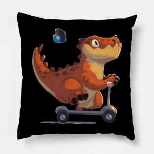 Dragon rides scooter Pillow