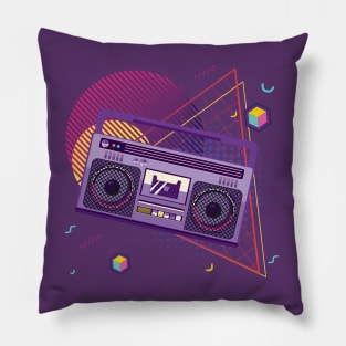 Cool 80s boombox Pillow