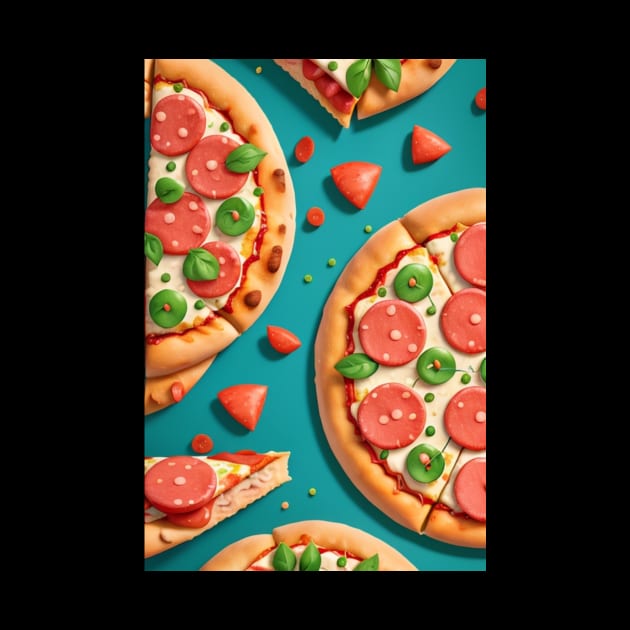 Seamless Pattern Pizza by ZiaZiaShop