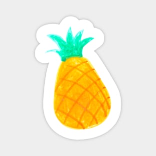 Cute Pineapple Pattern on White Magnet