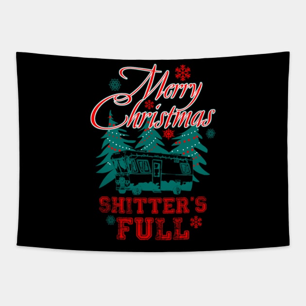 Merry Christmas Shitters Full Tapestry by Kanalmaven