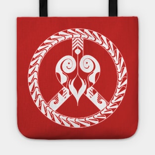 heart and peace symbol Tote