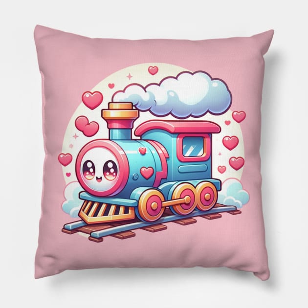 Train Valentines Pillow by Cun-Tees!