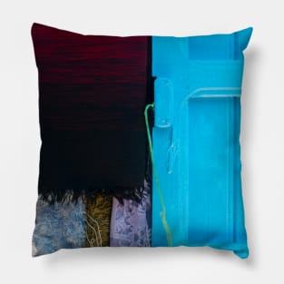 Blue door Pillow