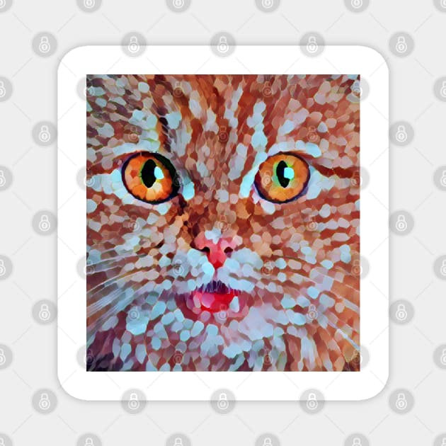 Mozaik cat face Magnet by Serotonin