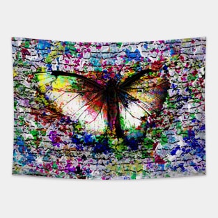 Butterfly on a wall Tapestry