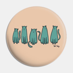 Cats in a Row - Green Pin