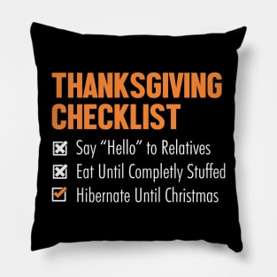 thanksgiving checklilst Pillow