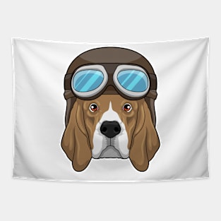 Beagle as Pilot with Pilot hat Tapestry