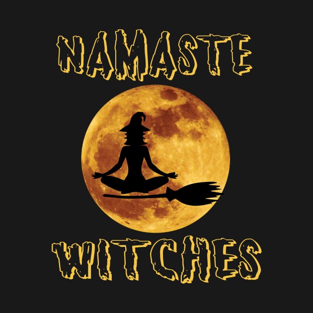 Yoga Namaste Witches Halloween Yoga Shirts by mazurprop