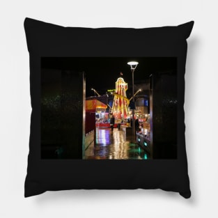 Festival lights in Christmas market Pillow